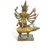 Image 2 : Vintage Shiva Riding Nandi Statue - Gold Gilt Cast Metal - 5" x 12" x 18" tall
