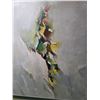 Image 2 : 1960s Signed Lain Singh Bangdel Abstract Oil Painting "Spring" - Nepalese artist - 44" x 48" Framed