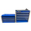 Image 1 : 2 New Mini Snap-On Royal Blue Metal Tool Cabinets - Largest is 4.5" x 9" x 8" tall