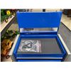 Image 5 : 2 New Mini Snap-On Royal Blue Metal Tool Cabinets - Largest is 4.5" x 9" x 8" tall