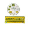 Image 1 : 2 John Deere Metal Novelty Signs - 12" Diameter & 6" x 18" signs