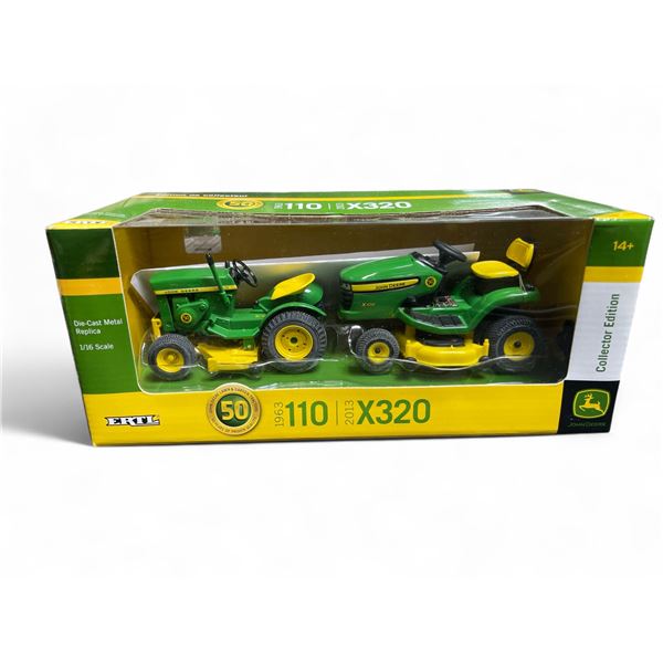 John Deere 1963 110 & 201 X320 Tractor Model Pack - Ertl 1:16 Scale Diecast #45383A in Original Box