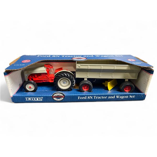 Ford 8N Tractor and Wagon Set - Ertl 1:16 Scale Diecast #309 in Original Box
