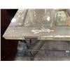 Image 1 : Reclaimed Wood Door Table with Glass Top & Industrial Metal Legs - Top is 30" x 76"