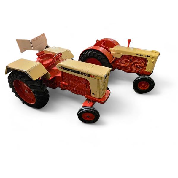 2 Case 600 and Case 1030 Comfort King Diecast Tractor Models - 1:16 Scale - No Boxes