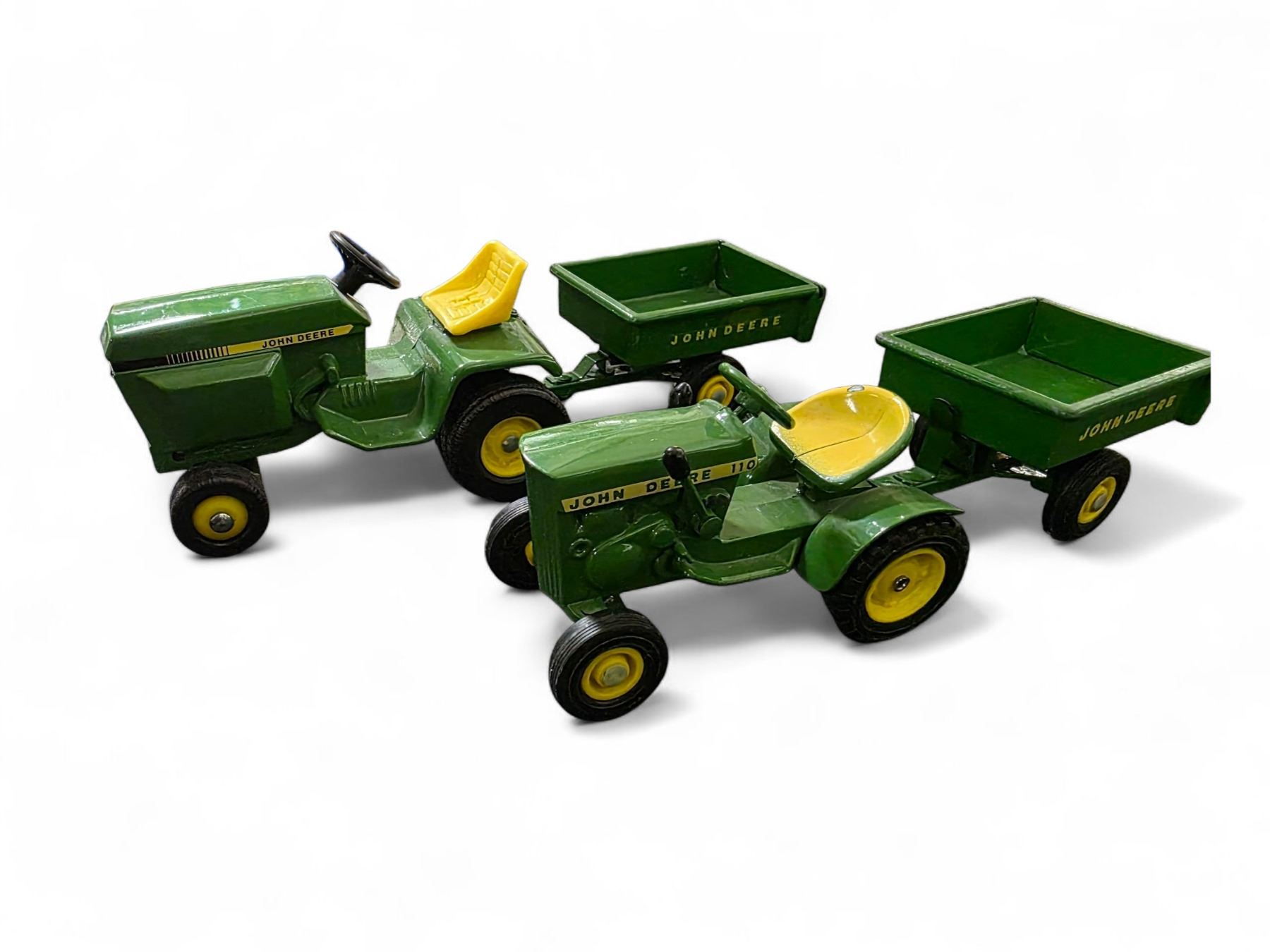 Ertk Mini 2 John Deere Mini Utility Tractor & Dump Cart Sets - Ertl Diecast ...