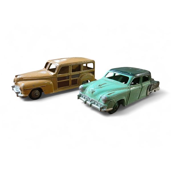 Vintage Dinky Toys "Studebaker"  & "Plymouth Woody Estate Car" by Meccano England - No Boxes