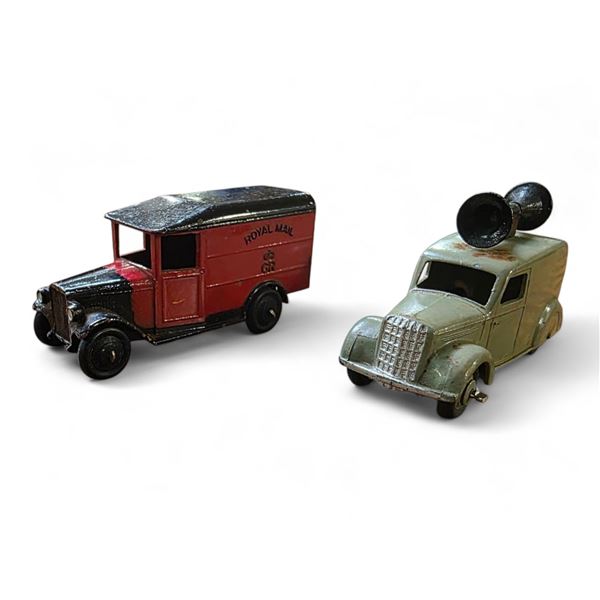 Vintage Dinky Toys "Royal Mail Truck"  & "Loudspeaker Van" by Meccano England - No Boxes