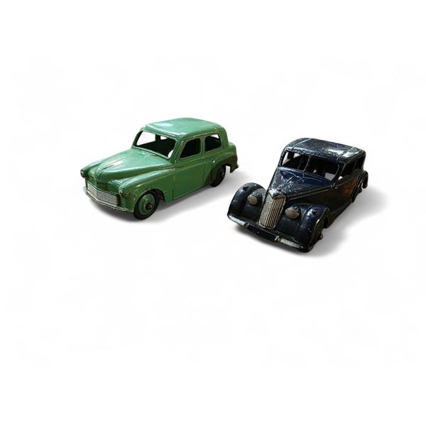 Vintage Dinky Toys "Hillman Minx" & "Riley Saloon Car" by Meccano England - No Boxes