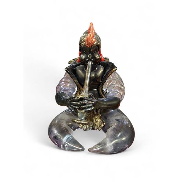 1960s Gino Cenedese & Alfredo BarBarbini Murano Glass Snake Charmer - 10" Tall x 8"wide - Chip out o