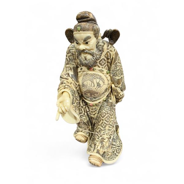 Fantastic Asian Deity Statue - 9" tall x 5" diameter - Resin