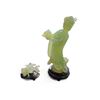 Image 1 : Carved Green 10" Goddess Statue and 3" Koi Fish Figurine