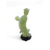 Image 2 : Carved Green 10" Goddess Statue and 3" Koi Fish Figurine