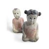 Image 1 : Pair of Hand Carved & Painted Good Luck Baby Boy & Girl Statues - Each is 14" tall x 8" wide