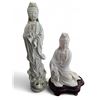 Image 1 : Pair of Porcelain Asian Goddess Statues - Tallest is 13"