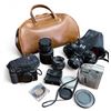 Image 1 : Minolta X-700 SLR  Camera, Sony Cyber Shot and Fuji Digital Camera - Lot includes bag, Minolta case 