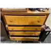 Image 2 : Antique Canadiana Maple 4 Drawer Dresser with Tiger Maple Fronts - 22" x 42" x 44" Tall Circa: 1880.