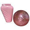 Image 6 : Umbrella  Stand, Decorated Metal Pail, Pink Vase and 14" Diameter Purple Glass Vase