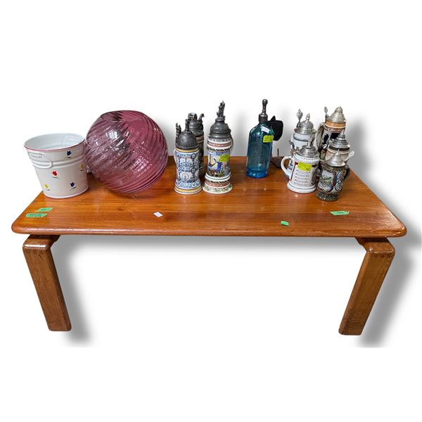 Mid-Century Solid Teak Coffee  Table - 28" x 50" x 18" tall