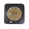 Image 2 : Enameled Metal Aztec Callender on Wood Back - 14" x 14"