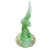 Image 2 : Art Deco Uranium Glass 9" Gull & Fish Flower Frog Centerpiece