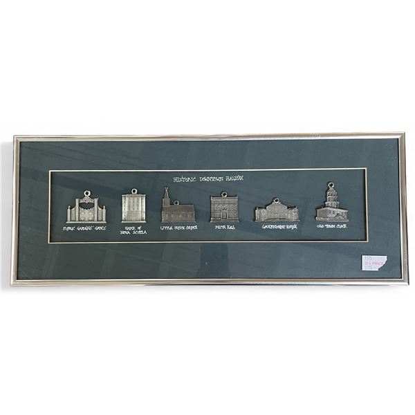 Framed "Historic Downtown Halifax" Metal Medallions - 20" x 8" Framed