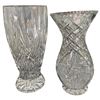 Image 1 : 2 Large Quality Crystal Vases - 11 & 12" Tall