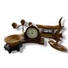 Image 1 : Collection of Wooden Collectibles - 7" Clock, Bird's Eye  Cypress Bowl, Candle Holder and more
