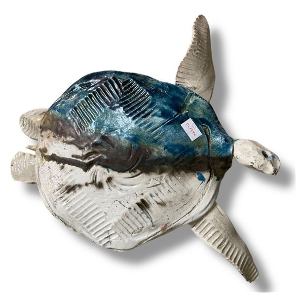 Large Art Pottery Turtle with Hanger on the Back - 20" x 18"