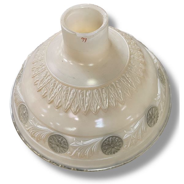 Vintage Glass Torchiere Lamp Shade - 14" Diameter