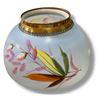 Image 1 : Vintage Glass Lamp Shade with Hand Painted Floral Design - 14" Diameter