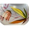 Image 2 : Vintage Glass Lamp Shade with Hand Painted Floral Design - 14" Diameter