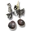 Image 1 : Collection of Animal Figurines & H2 Mini Pottery Bowls - Variety of Materials - Tallest is 6"