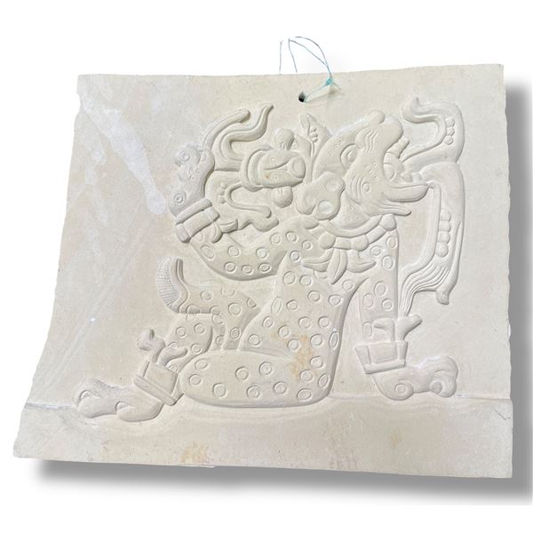 Mayan Style Baked Clay Tablet - 8" x 7"