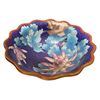 Image 2 : Vintage Chrysanthemum & Butterly Cloisonne  Bowl - Scalloped Edge - 6 " Diam