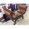 Image 3 : Leather Roman Style Bench Seat - 18" x 23" x 28" tall at the top of the arms