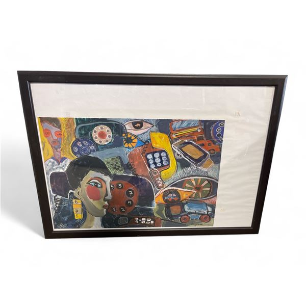 1994 Dang Hong Van Watercolour Painting on Sild  - frame size is 31" x 43".
