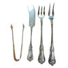 Image 3 : 7 Birks Sterling Sauce and Condiment Spoons, Fork, Butter Knife, and Sugar Tong. Total  Weight = 195