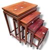 Image 1 : 4 Piece Asian Design Rosewood Nesting Table Set - Biggest table measures: 14" x 20" x 26" tall.