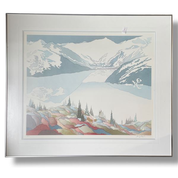 Deryk Houston Ltd. Editon Print "Mountain Landscape" #18/375 - 35" x 30" framed.