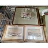 Image 2 : 4 Framed Needlepoint Pictures & 4 Petite Framed Prints