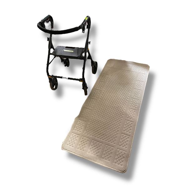 Mobility Walker & Beige Carpet Runner (27" x 66")