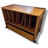 Image 1 : Rolling LP Storage Rack with Drawer - 17" x 34"  x 24" tall - Drawer needs repair