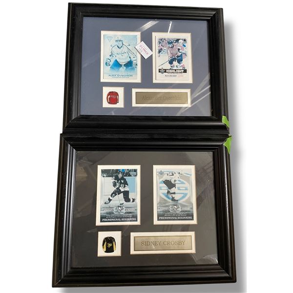 Framed Sidney Crosby & Alexander Ovechkin Cards & Pin Sets