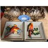 Image 5 : Vintage Soap Dish, 2 Chalkware Parrot Plaques & 2 Wall Hangings (these have  chips)