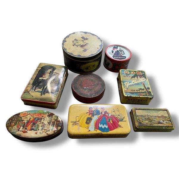 8 Vintage Cookie & Candy Tins