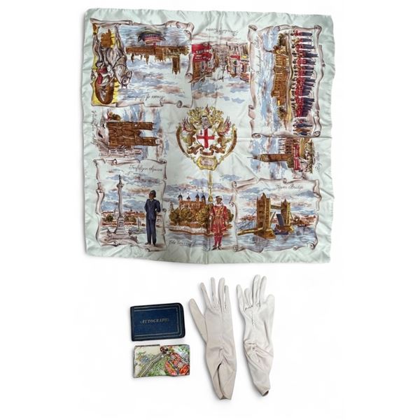 Vintage Scarves, Autograph Book, & Dress Gloves