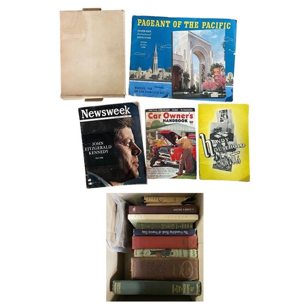 Box of Vintage Magazines & Hardcover Books