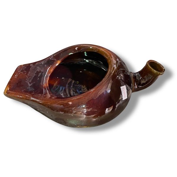 Vintage Glazed Pottery Bed Pan