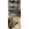 Image 1 : Lockable Curved Glass Showcase with LED Light - 16" x 31" x 71" tall